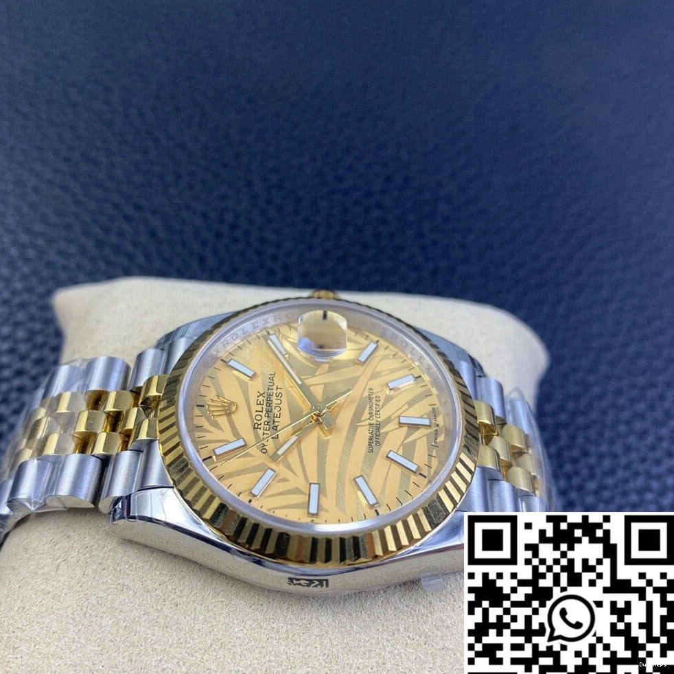 Dial Golden M126233-0037 Pattern Leaf Palm Factory EW Datejust Rolex 0322